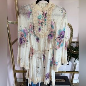 NWT Zimmermann hippie boho angel sleeve floral mini dress